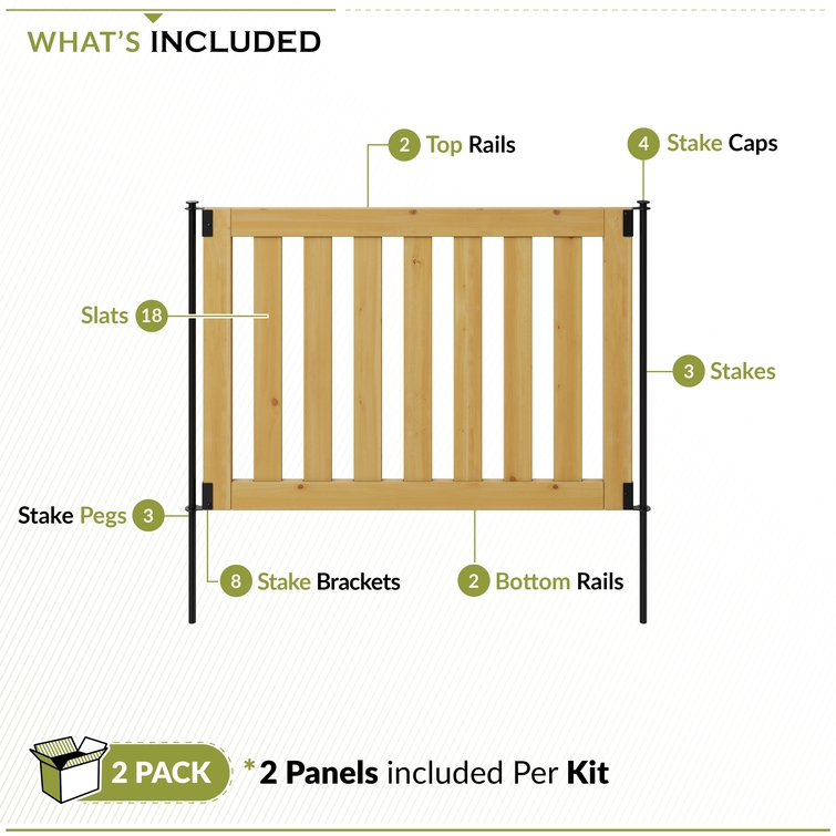 Newberry Wood Fence Kit (32in H x 48in W)